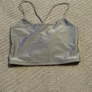 forever 21, shiny silver top.